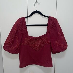 Express Cropped Puff Sleeve Top